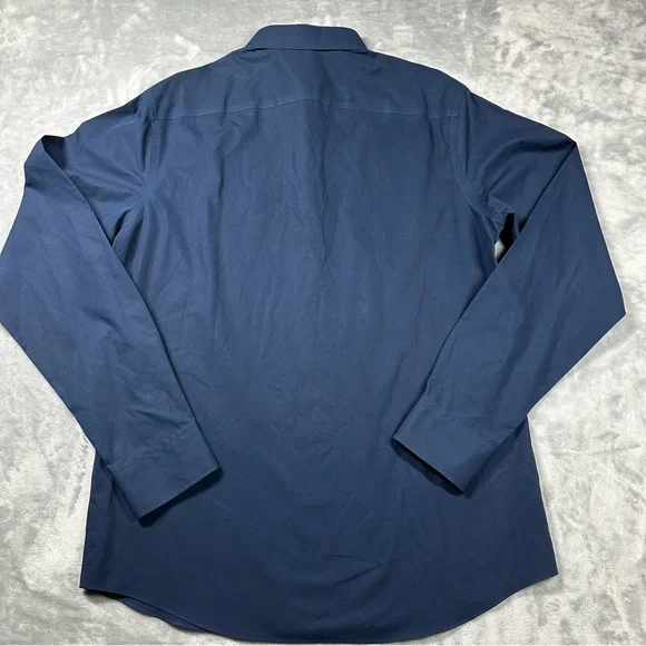 NWT UNTUCKit Castello Navy Blue Wrinkle Free Shirt XL Tall Slim - Picture 2 of 15